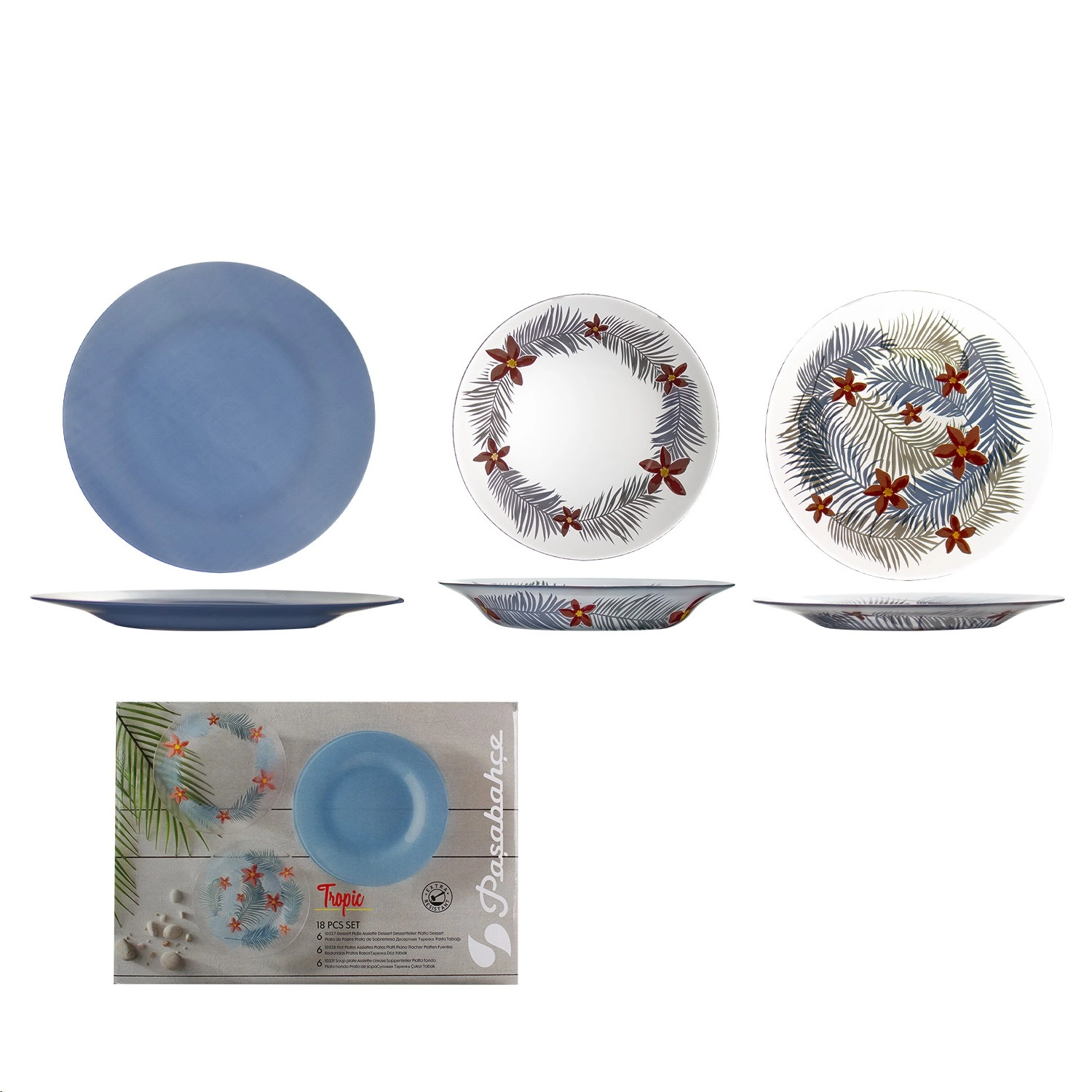 Aparelho de Jantar Invitation em Vidro 18 Peças - Pasabahce